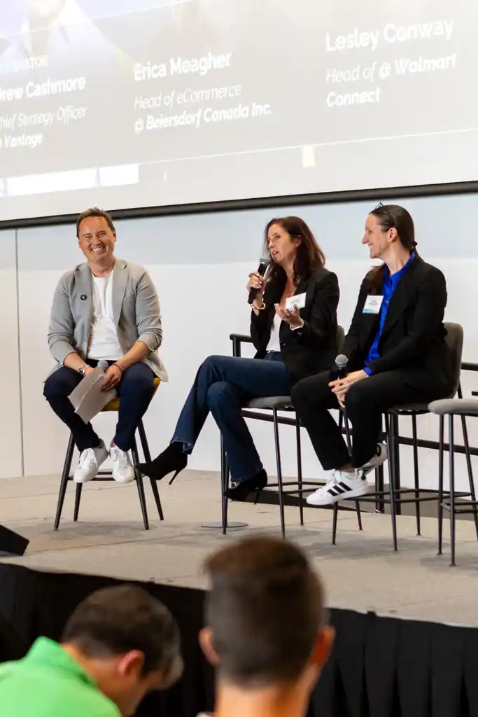 Drew Cashmore moderating a panel with Walmart Connect